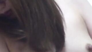 Japanese Belle's Hairless Panties - Close-up Fingertips on Hairy Bush