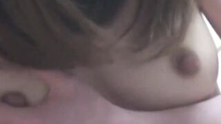 Japanese Belle's Hairless Panties - Close-up Fingertips on Hairy Bush