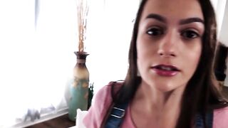 Step-Dad's Dirty Little Slut - Petite Teenager Summers Renée Sucks & Swallows