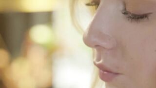 Blue-Eyes Bombshell Oxford Crawl - Naked Table Tease & Closeup Pussytight Action