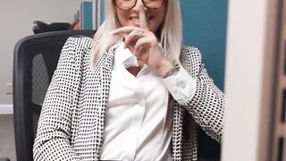 Blond Bombshell Katee Sucks Her Office-Boss' Dick Like A Pro