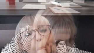 Blond Bombshell Katee Sucks Her Office-Boss' Dick Like A Pro