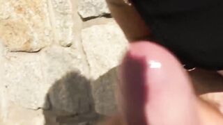 Euro Babe Outdoor Public Blowjob & Riding - Money For Sex