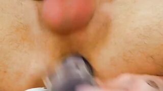 Ink-Drenched Hunk Jacks Off While Anal Play with Dildo
