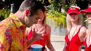 Four-Way Frenzy #4 - Hot Blonde Bombshells Share Their Lifegaurd Guy's Dick