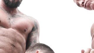 Dual Penetrated And Moaning - Young Guy Sandwiched Between Two Hunky Older Men