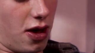 Twinks Ass-Fuck Passionately In Bedroom" or "Anal Sex With A Hot Young Couple", both are suitable to describe this scenario of two twins having passionate sex with ass fucking in bedroom setting