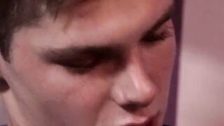 Twinks Ass-Fuck Passionately In Bedroom" or "Anal Sex With A Hot Young Couple", both are suitable to describe this scenario of two twins having passionate sex with ass fucking in bedroom setting