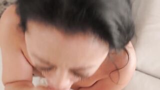 Asian Milf Step-Mom Rides Her Son's Hard Dick in POV Creampie