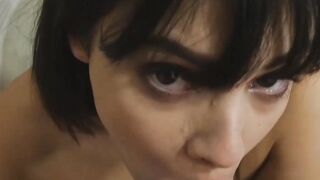 Teenage Cutie's Point-of-View Blowjob & Creampied Pussy