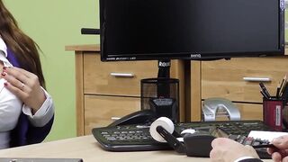Hot Mischa Lee's Big Buttons Seduces Loan Agent - POV Blowjob & Hardcore Sex