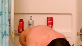 Twinks Shower Jerk-Off Session - Hot Young Twunk Teasing His Dick
