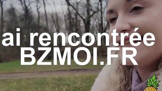 French Blondie LouLou Sucks Outdoors - Public BJ in Paris