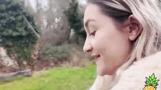French Blondie LouLou Sucks Outdoors - Public BJ in Paris