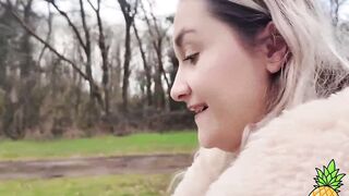 French Blondie LouLou Sucks Outdoors - Public BJ in Paris
