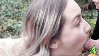 French Blondie LouLou Sucks Outdoors - Public BJ in Paris