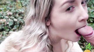 French Blondie LouLou Sucks Outdoors - Public BJ in Paris