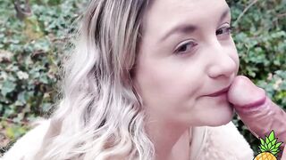 French Blondie LouLou Sucks Outdoors - Public BJ in Paris