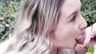 French Blondie LouLou Sucks Outdoors - Public BJ in Paris