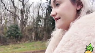 French Blondie LouLou Sucks Outdoors - Public BJ in Paris