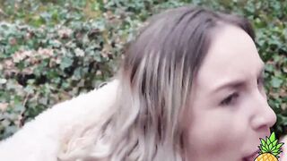 French Blondie LouLou Sucks Outdoors - Public BJ in Paris