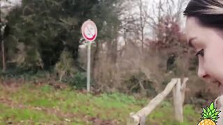 French Blondie LouLou Sucks Outdoors - Public BJ in Paris