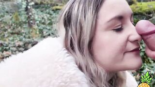 French Blondie LouLou Sucks Outdoors - Public BJ in Paris