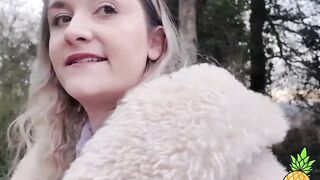 French Blondie LouLou Sucks Outdoors - Public BJ in Paris