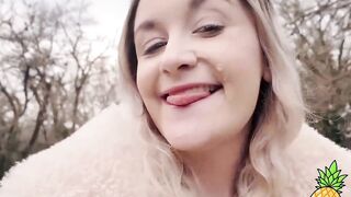 French Blondie LouLou Sucks Outdoors - Public BJ in Paris