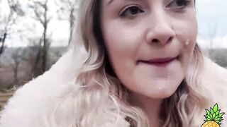 French Blondie LouLou Sucks Outdoors - Public BJ in Paris
