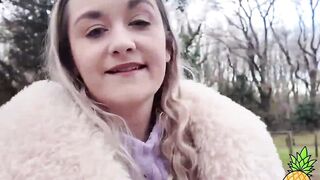 French Blondie LouLou Sucks Outdoors - Public BJ in Paris