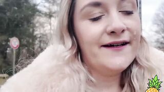French Blondie LouLou Sucks Outdoors - Public BJ in Paris