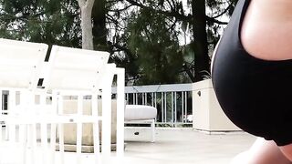 Volupteous Babe Gives Outdoor Blow Job & Facial To Stud - Garden Porn