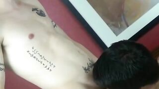 Tatted Up Amateur Babe Gives Raw Fuck With Sloppy Blow Job