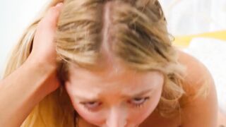 Teen Step-Sister's First Time Facial Blowjob & Swallow - Big Dick Teens