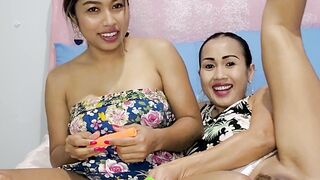 Thick-Lebian StrapOn Sessions - Hot Asian Couple Exploring Taboo