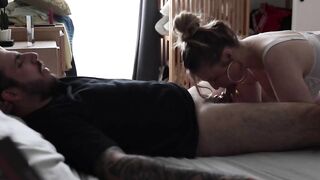 Blond Babe in Lingere Gets Fucked Hard on Her Bed - French Kisses