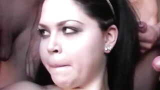 Shine One's Eyes In A Blowjob Bonanza! Massive Facial For Big Boobed Beauties