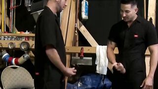 Muscle Hunk Matty Bullough Fucks Two Hot Guys in Threesome Action