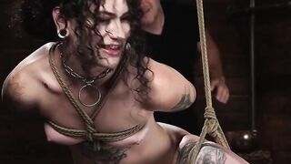 Tattooed Babe Lydia Blonde's Suspenders & Stockings - Hardcore Anal Threesome