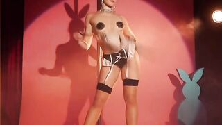 Easter Bunny Stripper MeganMeows Nylons Teasing Dance & Masturbation