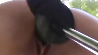 Bondaged Babe Outdoors Gets Fucked By Sex Machine In Public - Erotic Encounters