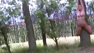 Bondaged Babe Outdoors Gets Fucked By Sex Machine In Public - Erotic Encounters