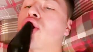 Anal Play With Sex Toy - Young Guy Explores His Ass For The First Time