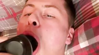 Anal Play With Sex Toy - Young Guy Explores His Ass For The First Time