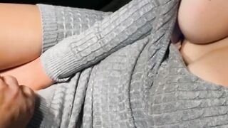 Slutty Wife Gives Sloppy Car Blow Job & HandJob - POV