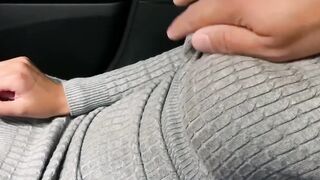 Slutty Wife Gives Sloppy Car Blow Job & HandJob - POV