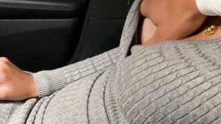 Slutty Wife Gives Sloppy Car Blow Job & HandJob - POV