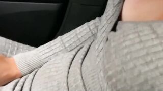 Slutty Wife Gives Sloppy Car Blow Job & HandJob - POV