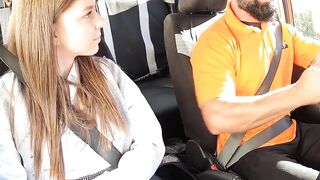 Driving Instructor's Secret - Student Riding His Dick Cowgirl Style